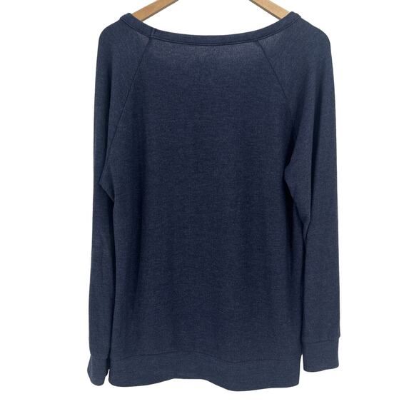 CHASER Sweatshirt Womens Large DOGS Heart Blue Pullover Comfy Long Sleeves - Picture 5 of 8